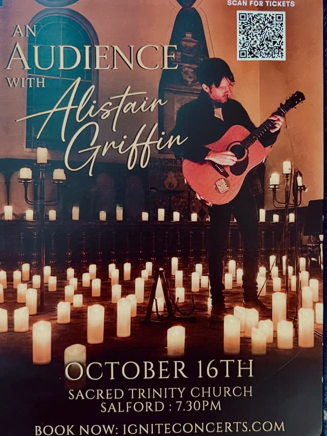 Friday 16th October we have the wonderful Alistair Griffin with us again. It will be a great night of entertainment.