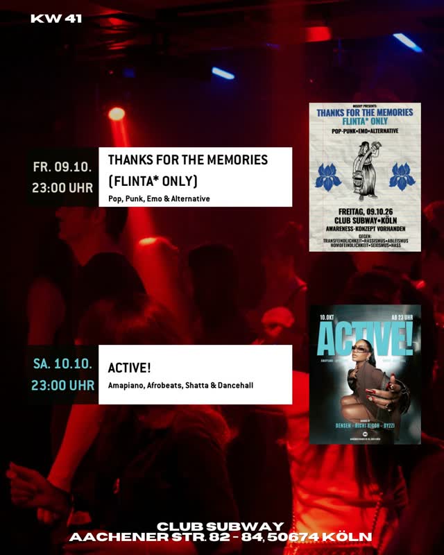 Diese Woche im Club Subway 🪩