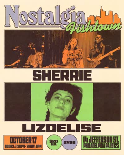 OCTOBER 17 COME TO NOSTALGIA FISHTOWN TO SEE @sherrieband and @lizdeliseband TICKETS AND EVENT DETAILS ON OUR WEBSITE