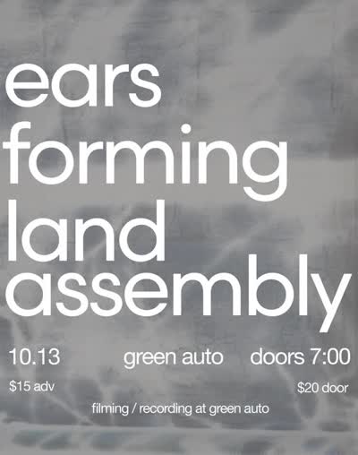 GREEN AUTO October 13th with @thebandforming from Toronto and @earsoundhole