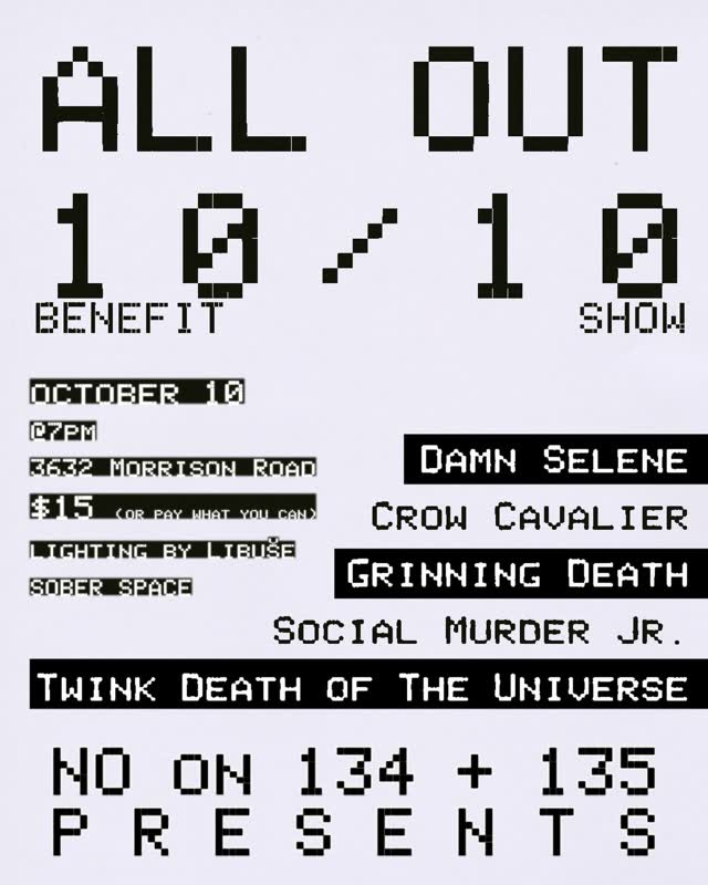 ALL OUT OCTOBER 10 BENEFIT SHOW