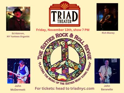 The Sixties Rock & Roll Revue returns to The Triad Theater on Friday, November 13th!