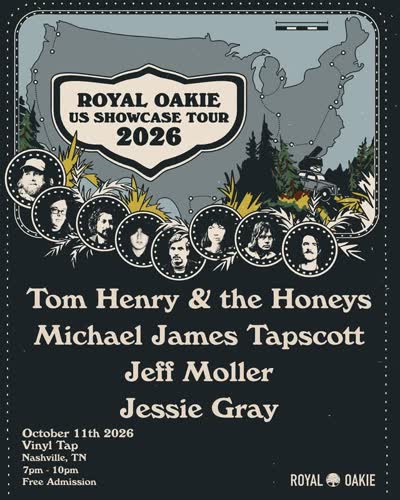 October 11th - Tom Henry & the Honeys, Michael James Tapscott, Jeff Moller, and Jessie Gray play @vinyltapnashville