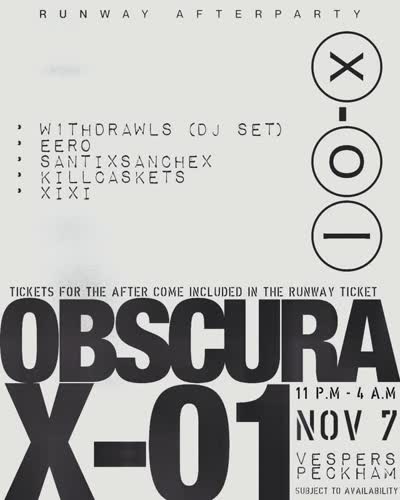 OBSCURA X-01 | RUNWAY AFTERPARTY