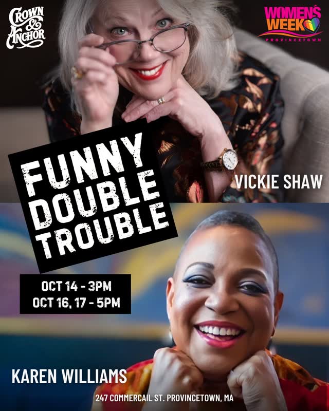 Get ready to laugh double the trouble! Beloved comedy legends Karen Williams & Vickie Shaw join forces for an afternoon of sharp wit, outrageous stories, and nonstop laughs!