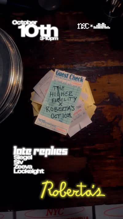 Next Saturday October 10th we’re bringing @latereplies to Brooklyn, taking over the backyard at @robertaspizza