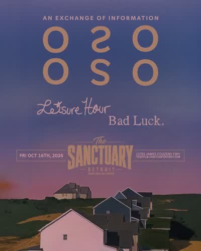 OSO live in Detroit on the An Exchange of Information Tour wsg Leisure Hour & Back Luck !!