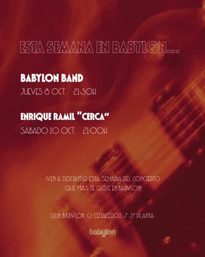 Esta semana en Babylon... Conciertos