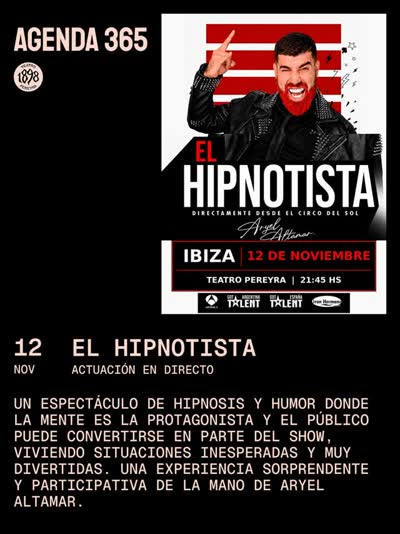 Un espectáculo donde la hipnosis y el humor se encuentran en situaciones inesperadas, muchas risas y una única condición: dejarte sorprender.