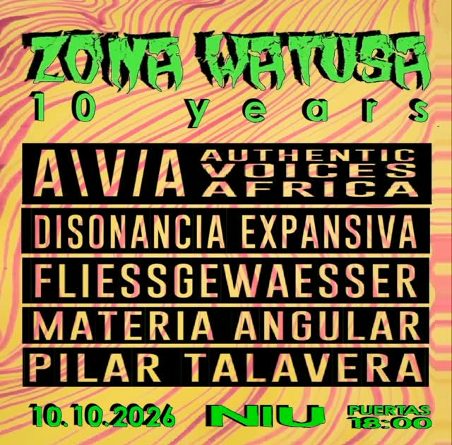 Celebrando 10 años de locura sonora en @niu_espai con @authenticvoicesafrica, @fliessgewaesser, @pilartalavera, @materia.angular y Disonancia Expansiva