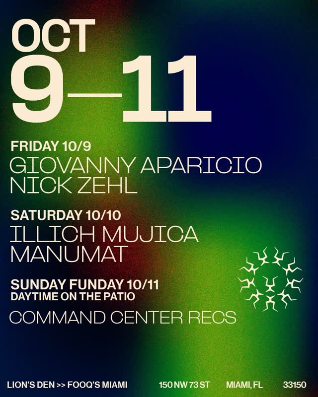 This weekend at the Den, Sunday at @fooqsmiami! RSVP links in bio.
