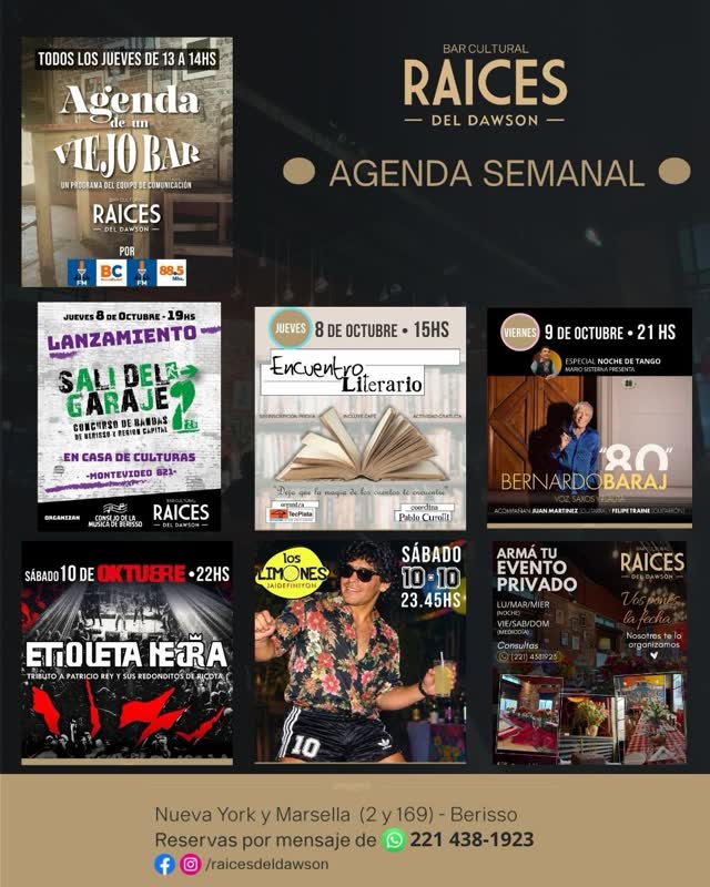 Agenda Semanal Raices del Dawson
