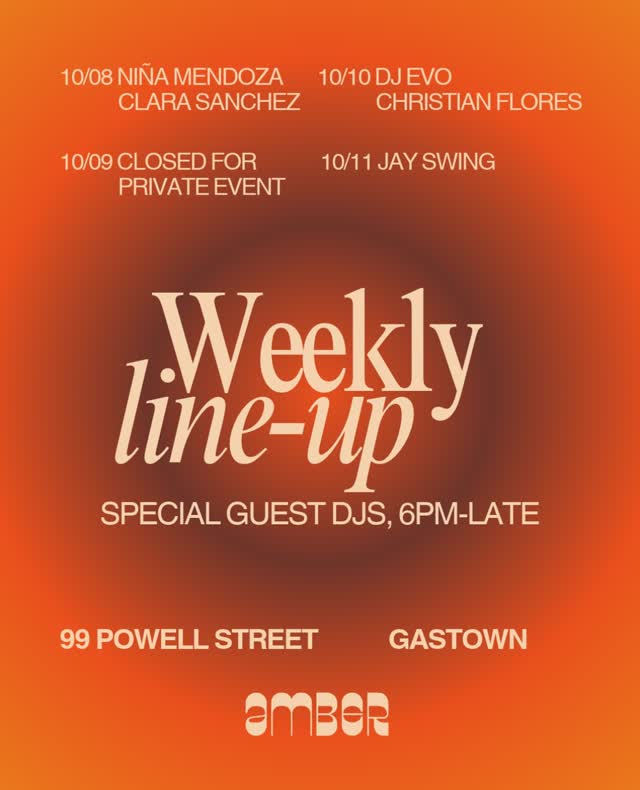 Weekly line-up