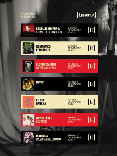 Próximos Shows en La Fábrica