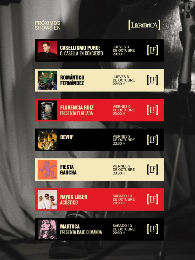 Próximos Shows en La Fábrica
