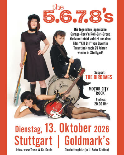 THE 5.6.7.8'S | Legendäre japanische Garage-Rock-Girl-Group – bekannt nicht zuletzt aus "Kill Bill"