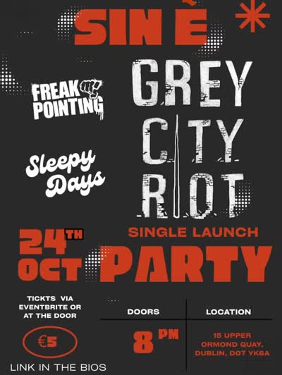 Gig Announcement - Saturday October 24th we'll be playing @sin_e_dublin