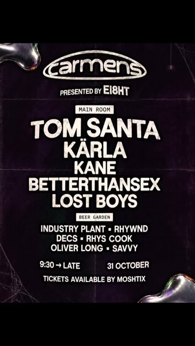 Carmens Main Room Night - Tom Santa, Kärla, Kane, Betterthansex, Lost Boys