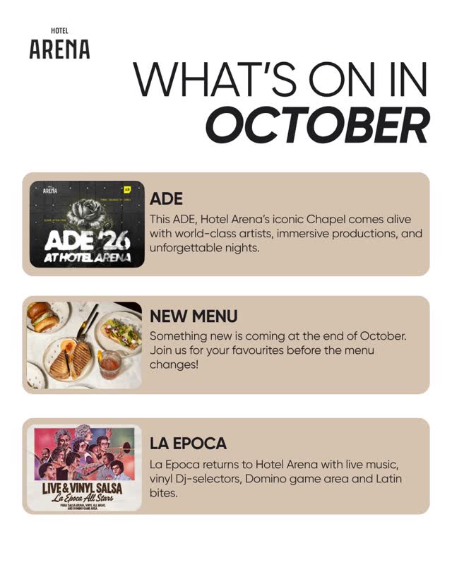 October at Hotel Arena ✨ ADE | La Época
