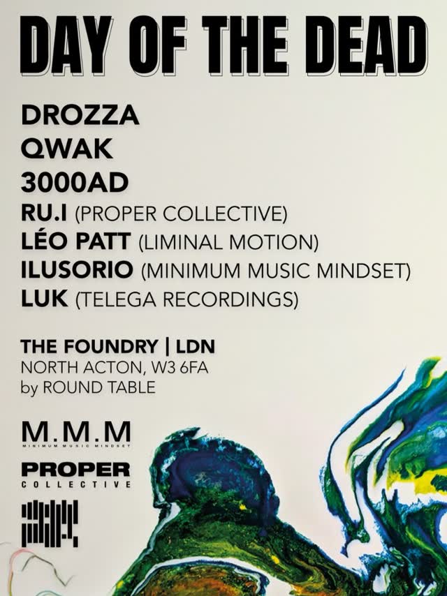 Round Table transforms The Foundry into a fifteen-hour tribute to the darker side of the dancefloor - a day of minimal techno and deep house in honour of Mexico’s Day of the Dead.