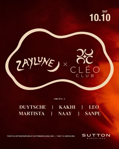 Zaylune x Cléo Club at Sutton Barcelona