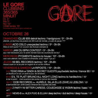 LE GORE CLUBBING 365/365 MINUIT