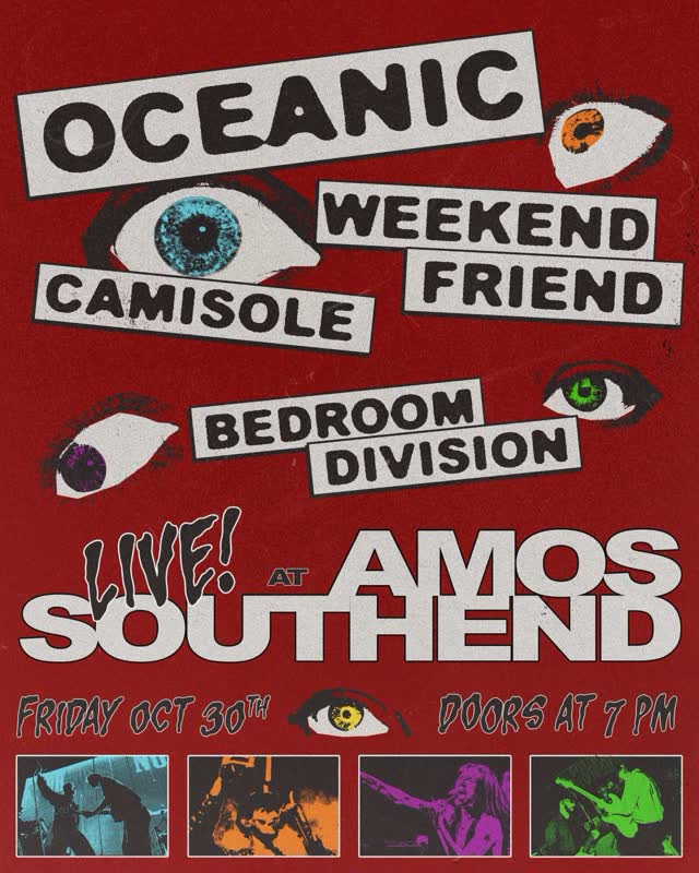 Get ready for a night of atmospheric alt-rock and live energy with OCEANIC, joined by Weekend Friend, Camisole & Bedroom Division.