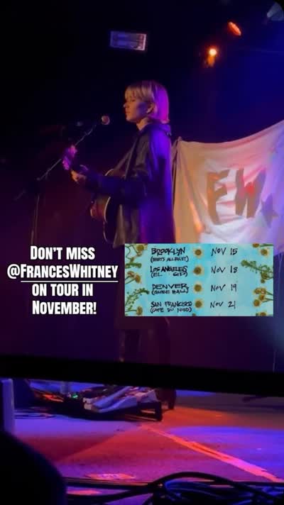 Frances Whitney Tour in November
