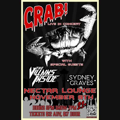 Seattle hard alternative rock quintet @crabbandmusic describe themselves as having big meaty claws, screaming guitar solos, sarcastic lyrics, and an insane rhythm section. They’re bringing all of that to Nectar on November 8 with @sydneygraves_band and @thevillainsinside on support.