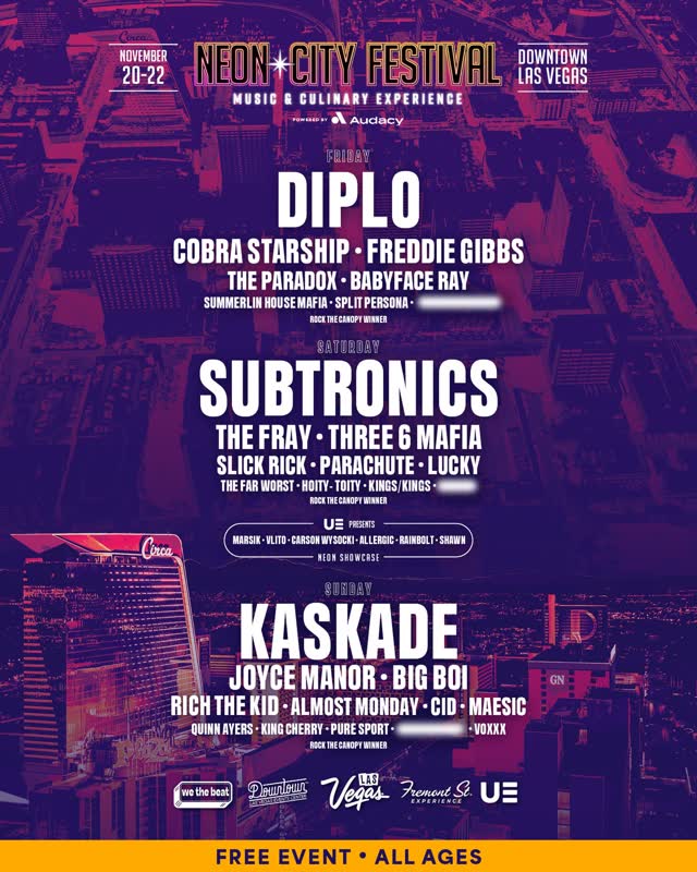 #NeonCityFestival lineup