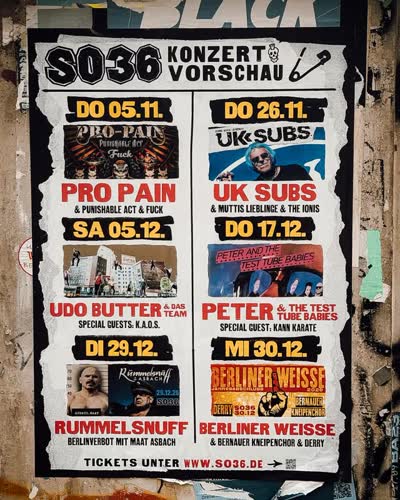 SO36 KONZERTVORSCHAU