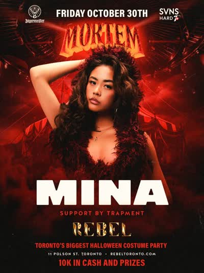 HEADLINER ANNOUNCEMENT: MINA joins MORTEM at REBEL!