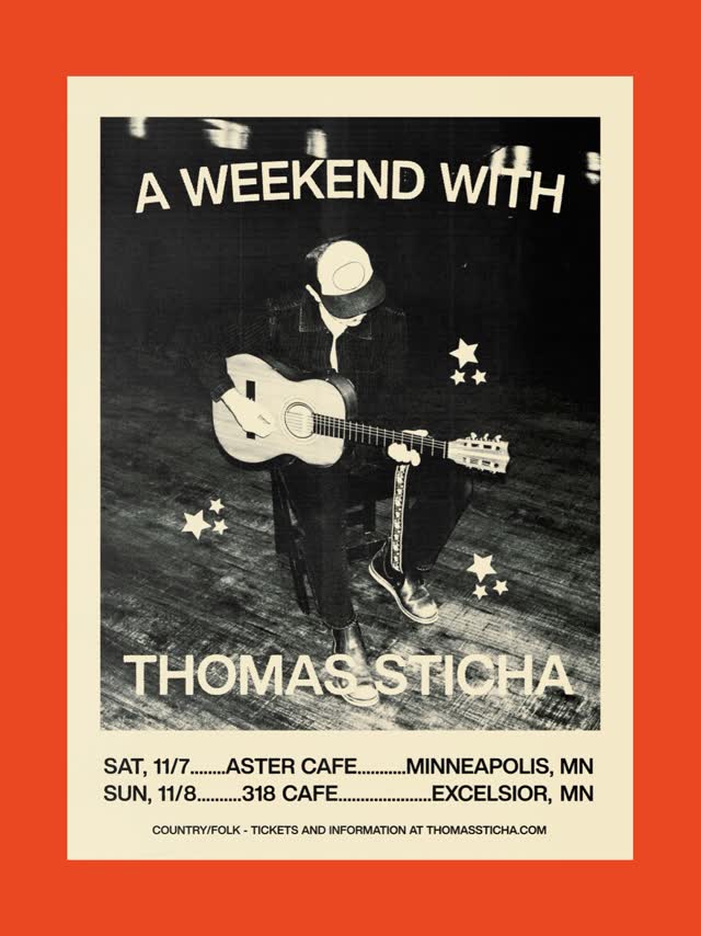 Twin Cities folks: In early November, we’re doing a mini-run of shows at two of my favorite venues, @astercafe and @318cafe.