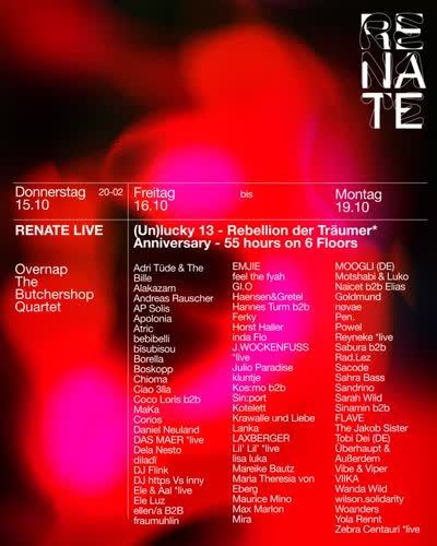 This week @ Renate: 15-19.10