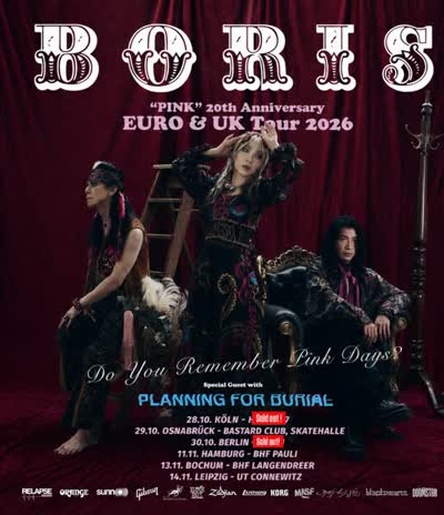 BORIS "PINK" 20th Anniversary EURO & UK Tour 2026
