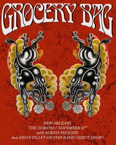 Mess with the bull, get the horns 💨 GROCERY BAG tears through NOLA on NOV 21 with local favorites ACROSS PHOENIX and AIDAN PILLEY (debut)
