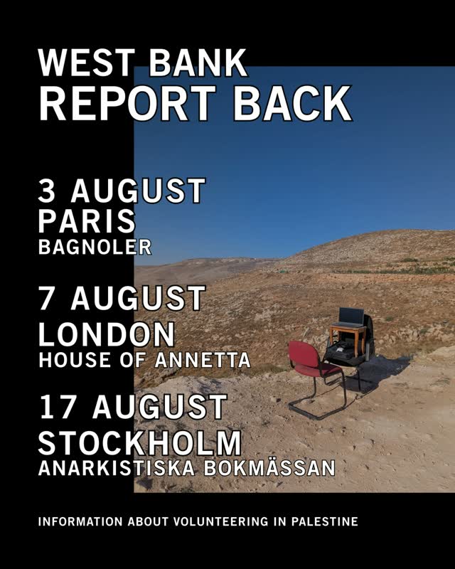 WEST BANK REPORT BACK