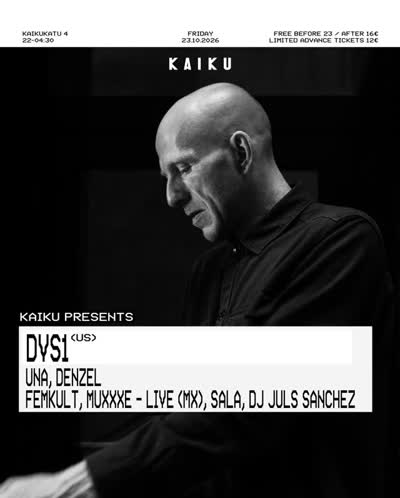 FRI 23/10 – DVS1 (US), Denzel, Una + MUXXXE – LIVE (MX), FemKult, Sala & DJ Juls Sanchez