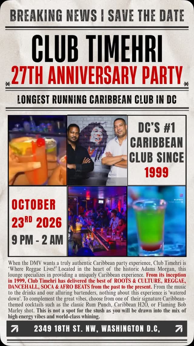 Celebrate 27 years of Club Timehri 🇯🇲🇬🇾🇹🇹🇧🇧🇱🇨🇭🇹🇰🇳🇦🇬🇬🇩🇧🇸🇻🇨
