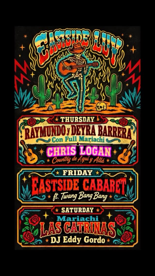 this week! thurs @raymundomusic @deyrabarreratv @chrislogan fri @twangbangbang sat @mariachilascatrinas @djeddygordo cumbia version of @radiohead no surprises by @gabachomusic