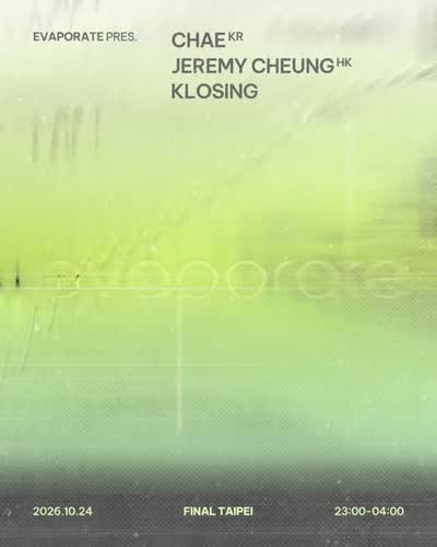 10.24 週六 @evaporate 蒸發 pres. @chae.25 (KR) & @djeremycheung (HK) 黑膠演出