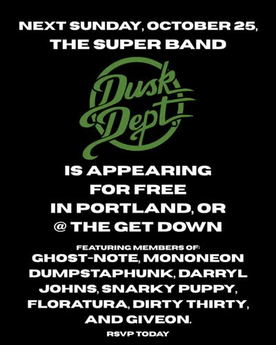 FREE SHOW: Mysteriously cloaked funk/jazz collective @duskdept