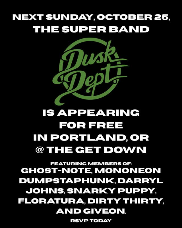 FREE SHOW: Mysteriously cloaked funk/jazz collective @duskdept