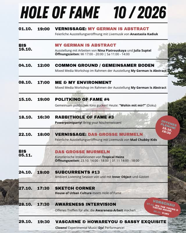 Der Oktober im Hole of Fame 🕳️✨
