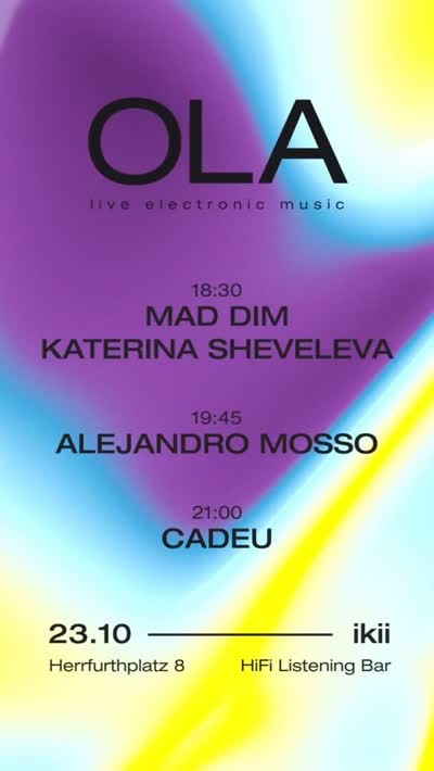 OLA returns with the third listening session of the year dedicated to ambient and experimental electronic music performed live.
