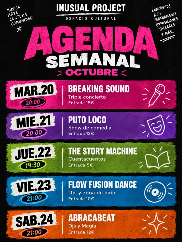 AGENDA CULTURAL DE LA SEMANA · INUSUAL PROJECT