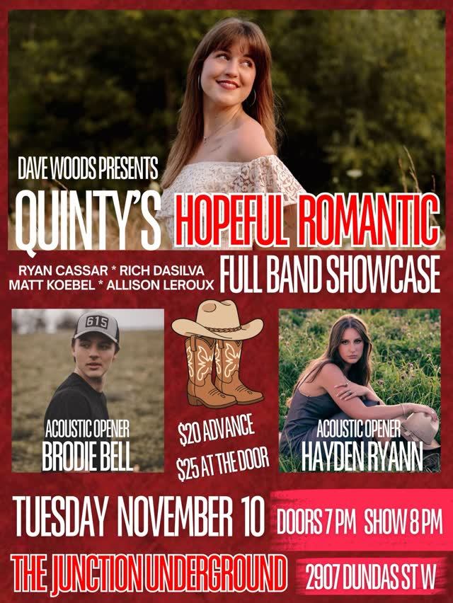 QUINTY’S HOPEFUL ROMANTIC – FULL BAND SHOWCASE!