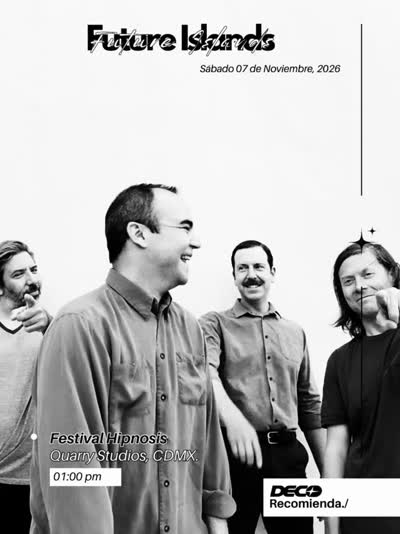 La intensidad, drama y synth-pop emocional de @futureislands aterrizarán en el @hipnosismx.
