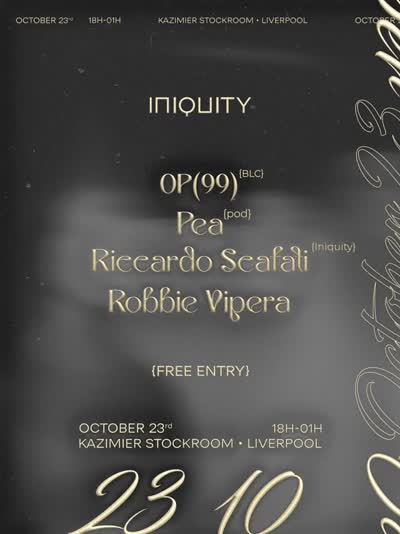 INIQUTY Winter Residency at Kazimier Stockroom