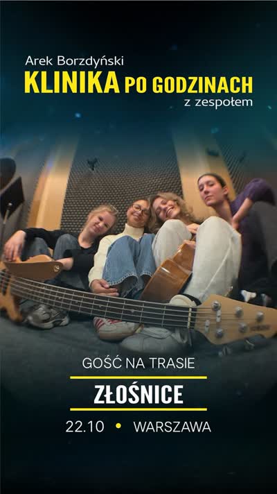 Ostatnie otwarcie KLINIKI! Już 22.10 w @klubchmury w Warszawie! A gość specjalny to wyjątkowy zespół @zlosnice_ !